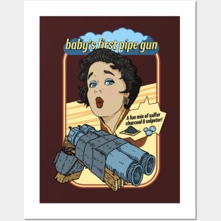 baby's first pipe gun. vintage poster. Posters and Art